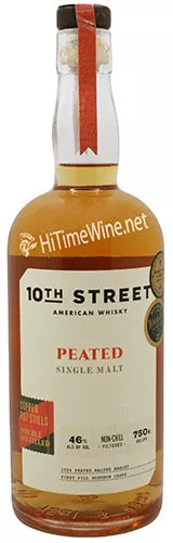 10th-street-peated-single-malt-750ml-92-proof-copper-pot-stills-double-distilled 10TH STREET PEATED SINGLE MALT 750ml 92 PROOF COPPER POT STILLS DOUBLE DISTILLED