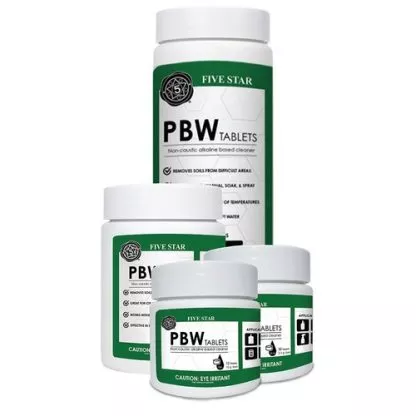 12 TABLETS Five Star PBW 10g (1 Tablet Per 1 Gallon of Water) Growler Carboy Keg Cleaner