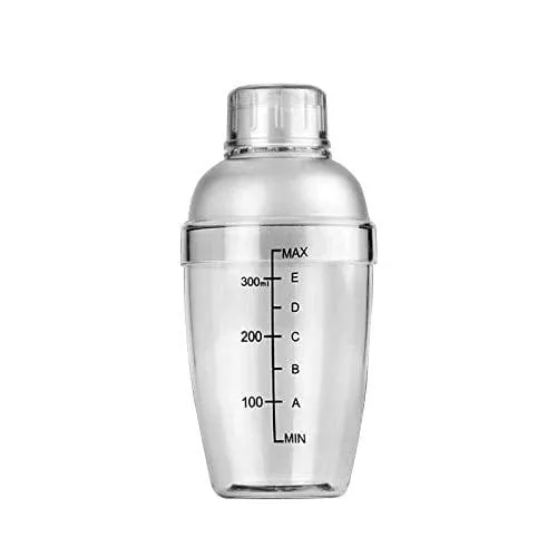 1pc-plastic-cocktail-shaker-with-scale-strainer-top-clear-plastic-cocktail-shake 1Pc Plastic Cocktail Shaker with Scale and Strainer Top, Clear Plastic Cocktail Shaker Bottle Wine Mixer Bottle Cocktail Tea Measuring Jigger for Bar Party Home Use (350ml/12oz)