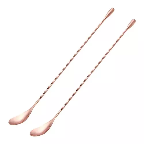2-pcs-12-inches-bar-spoon-long-handle-mixing-stirrers-drink-briout-stainless-ste 2 Pcs 12 Inches Bar Spoon, Long Handle Mixing Stirrers for Drink, Briout Stainless Steel Bar Cocktail Shaker Spoon, Rose Gold