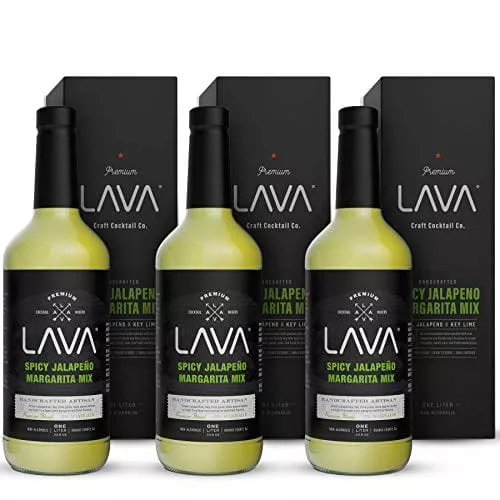 3-pack-lava-premium-spicy-jalape-o-margarita-mix-by-lava-craft-cocktail-co-made- (3 Pack) LAVA Premium Spicy Jalapeño Margarita Mix by LAVA Craft Cocktail Co., Made with Real Jalapeños, Agave Nectar, Key Limes, Lots of Flavor and Ready to Use