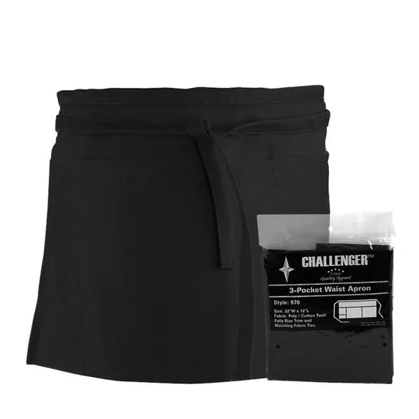 3-pocket-waist-apron-black-each 3-Pocket Waist Apron Black each