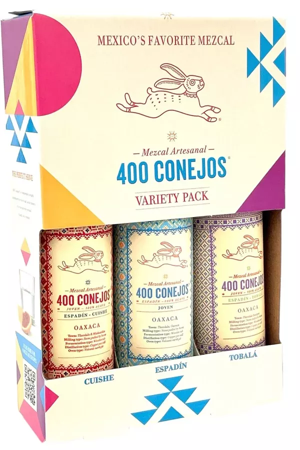 400-conejos-mezcal-variety-pack-espadin-cuishe-tobala-3-x-200-ml 400 Conejos Mezcal Variety Pack Espadin Cuishe Tobala 3 x 200 ml