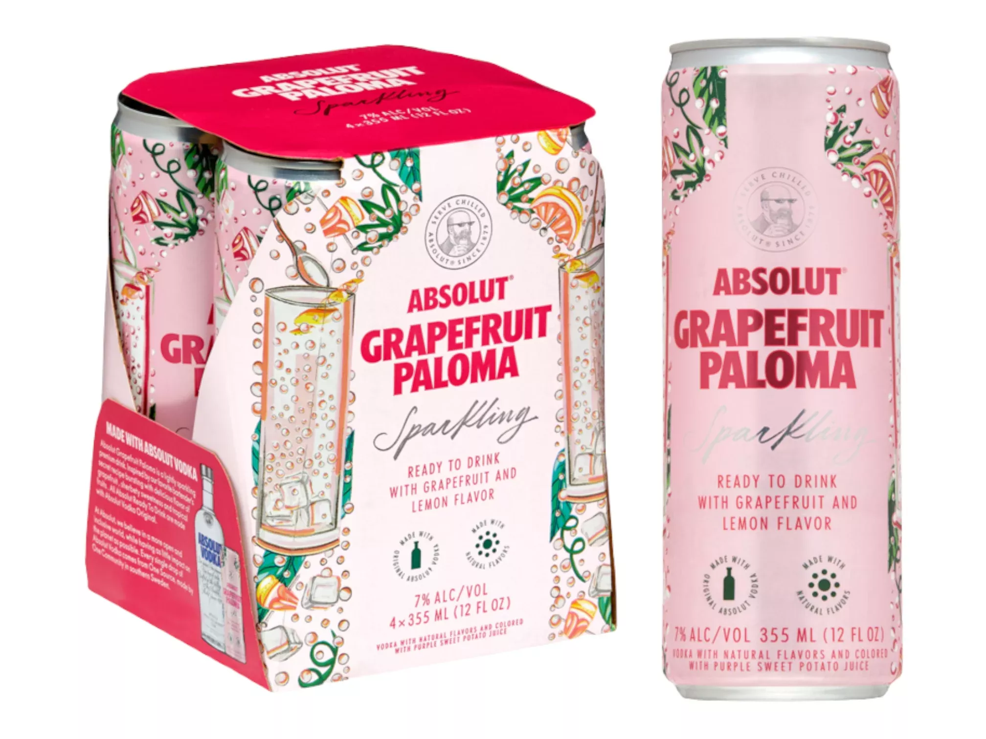 absolut-grapefruit-paloma-sparkling-cocktail-355ml-can-4-pack Absolut Grapefruit Paloma Sparkling Cocktail 355ml Can 4-Pack