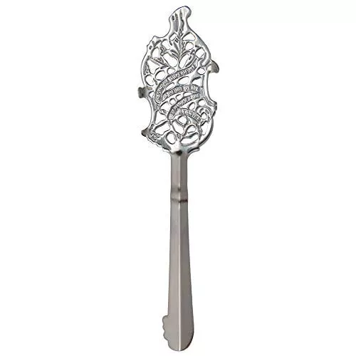 ALANDIA Absinthe Spoon Feuilles | Stainless Steel | 19th Century Replica | + Ritual Card