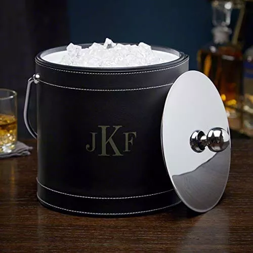 classic-monogram-black-personalized-insulated-ice-bucket-custom-product Classic Monogram Black Personalized Insulated Ice Bucket (Custom Product)