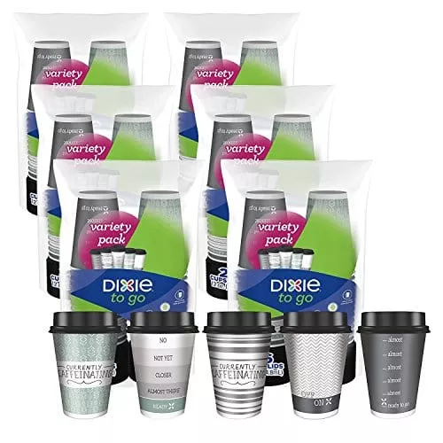 dixie-to-go-disposable-hot-beverage-paper-coffee-cups-with-lids-12-oz-156-count- Dixie to Go Disposable Hot Beverage Paper Coffee Cups with Lids, 12 Oz, 156 Count, Assorted Designs