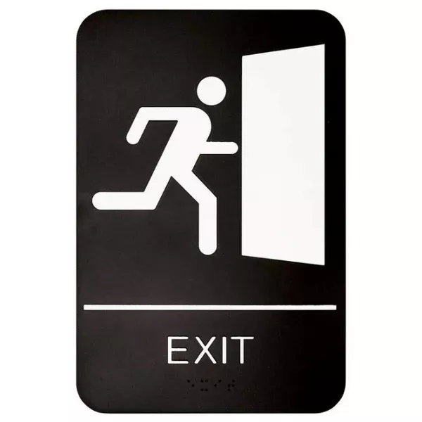 exit-sign-braille-black-each Exit Sign Braille - Black each