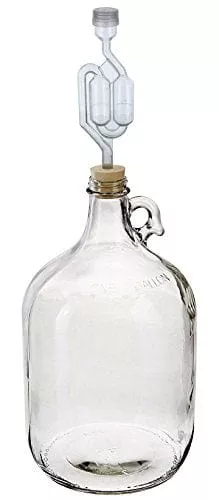 fastrack-1-gal-glass-wine-fermenter-includes-rubber-stopper-twin-bubble-airlock- FastRack 1 gal Glass Wine Fermenter, INCLUDES Rubber Stopper and Twin Bubble Airlock, Multicolor