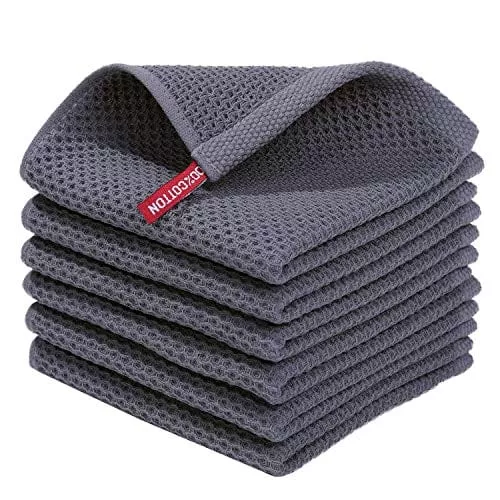 homaxy-100-cotton-waffle-weave-kitchen-dish-cloths-ultra-soft-absorbent-quick-dr Homaxy 100% Cotton Waffle Weave Kitchen Dish Cloths, Ultra Soft Absorbent Quick Drying Dish Towels, 12x12 Inches, 6-Pack, Dark Grey