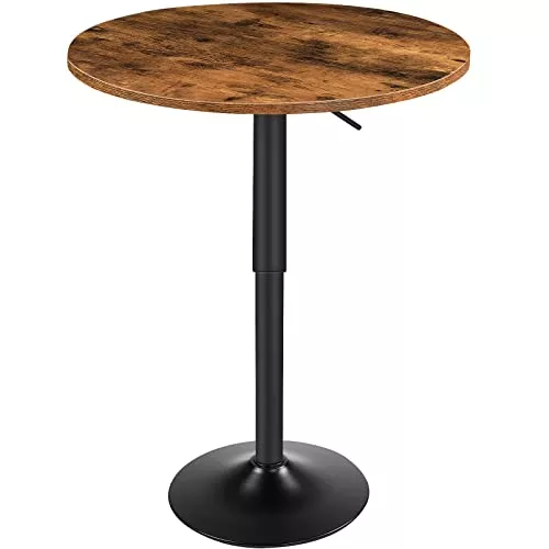 hoobro-bar-table-height-adjustable-round-pub-table-27-35-4-inches-cocktail-table HOOBRO Bar Table, Height-Adjustable Round Pub Table 27-35.4 Inches, Cocktail Table with Base, Modern Style, Suitable for Living Room, Dining Room, Bistro, Rustic Brown BF58BT01G1