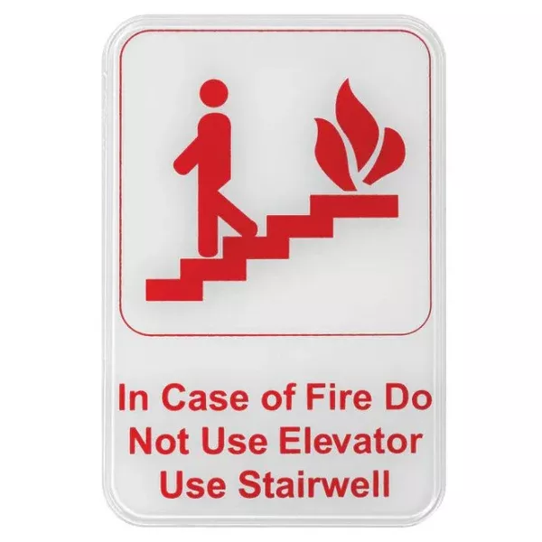 in-case-fire-sign-white-each "In Case of Fire" Sign - White each