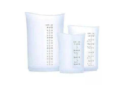 isi-basics-measuring-set-3-silicone-flexible-mesauring-cup-translucent iSi Basics Measuring Set of 3 Silicone Flexible Mesauring Cup, Translucent