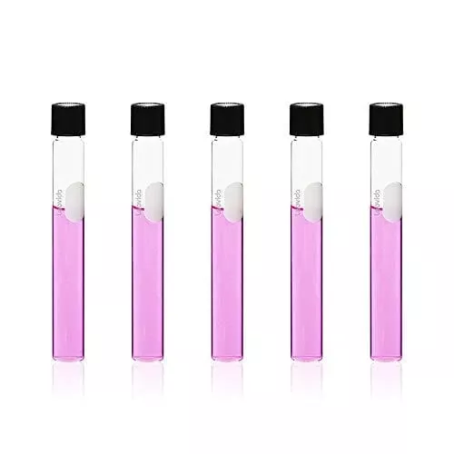 labvida-40pcs-glass-serological-test-tubes-with-black-bakelite-screw-caps-silico Labvida 40pcs of Glass Serological Test Tubes with Black Bakelite Screw Caps Silicon Liners, Vol.15ml 16x150mm with Marking Area, Borosilicate Glass Material, Flat Bottom, LVH004