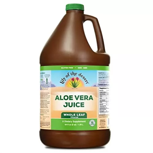 lily-desert-aloe-vera-juice-certified-organically-grown-whole-leaf-dietary-immun Lily Of The Desert Aloe Vera Juice, Certified Organically Grown Whole Leaf, Dietary & Immune Support Drink, Liquid Digestive Aid for Gut Health, Antioxidant Beverage, Fits in Mini Fridge, 64 Fl Oz