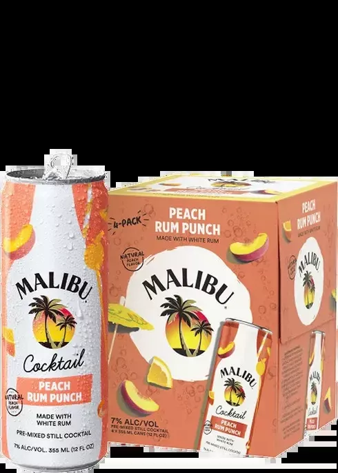 malibu-peach-rum-punch-cocktail-355ml-can-4-pack Malibu Peach Rum Punch Cocktail 355ml Can 4-Pack
