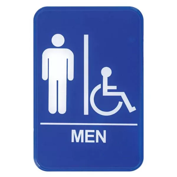 men-accessible-sign-blue-each Men/Accessible Sign - Blue each