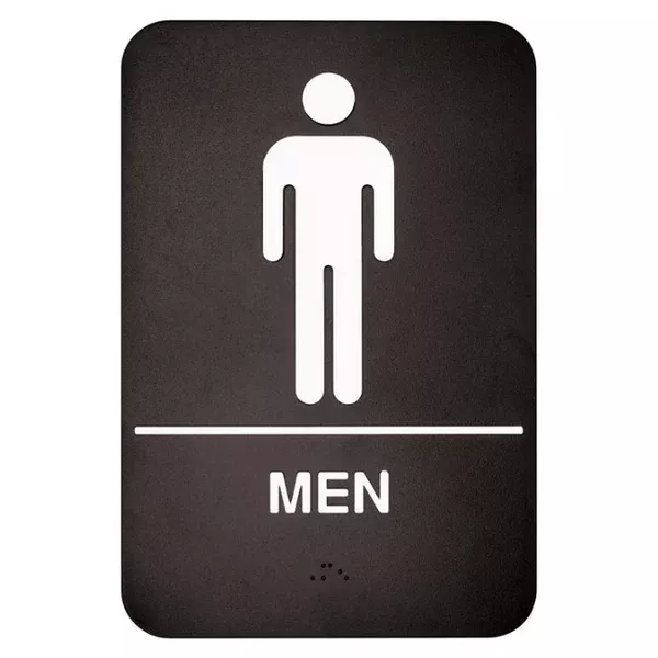 men-sign-braille-black-each "Men" Sign Braille - Black each