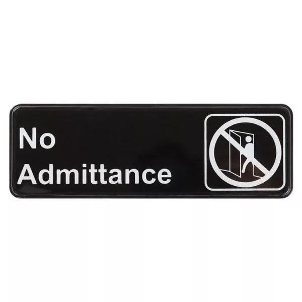 no-admittance-sign-black-each "No Admittance" Sign - Black each