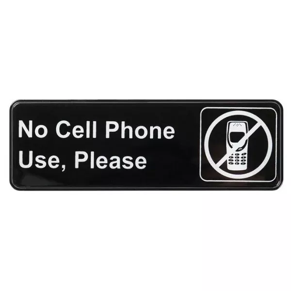 no-cell-use-sign-black-each "No Cell Use" Sign - Black each