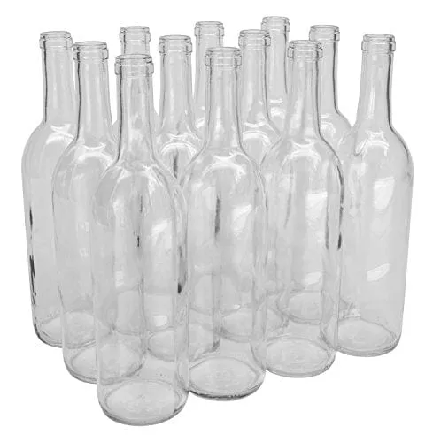north-mountain-supply-nms-w5-flint-750ml-glass-bordeaux-wine-bottle-flat-bottome North Mountain Supply - NMS W5 Flint 750ml Glass Bordeaux Wine Bottle Flat-Bottomed Cork Finish - Case of 12 - Clear/Flint
