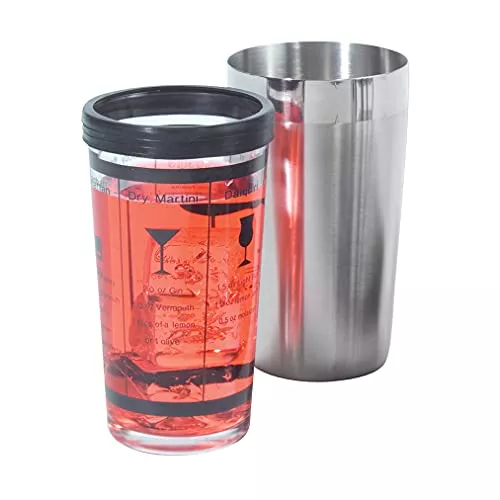 oggi-boston-cocktail-shaker-2-pc-clear-stainless-steel Oggi Boston Cocktail Shaker, 2 pc, Clear, Stainless Steel