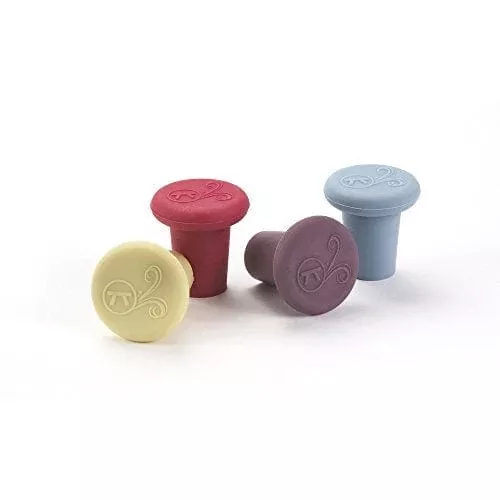 outset-b229-silicone-wine-bottle-stoppers-set-4-assorted Outset B229 Silicone Wine Bottle Stoppers, Set of 4, Assorted