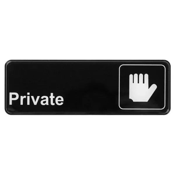 private-sign-9-x3-black-each "Private" Sign 9"x3" - Black each