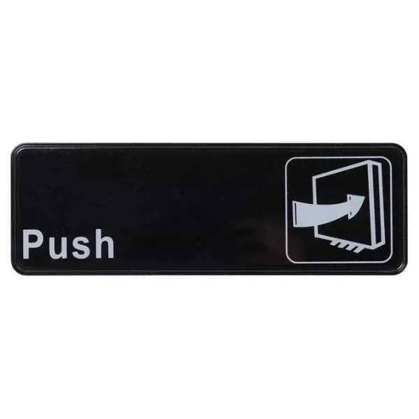 push-sign-9-x3-black-each "Push" Sign 9"x3" - Black each