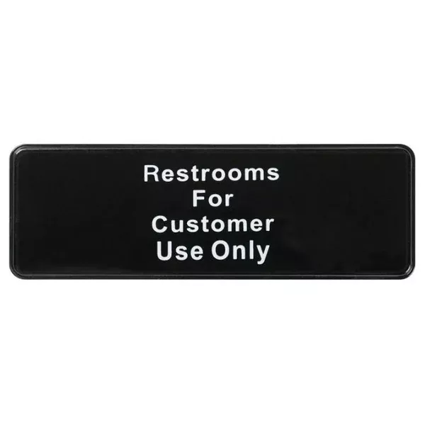 restroom-customer-use-only-sign-black-each "Restroom for Customer Use Only" Sign - Black each
