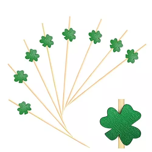 shamrock-cocktail-picks-3-leaf-clover-100pcs Shamrock Cocktail Picks, 3 Leaf Clover (100pcs)