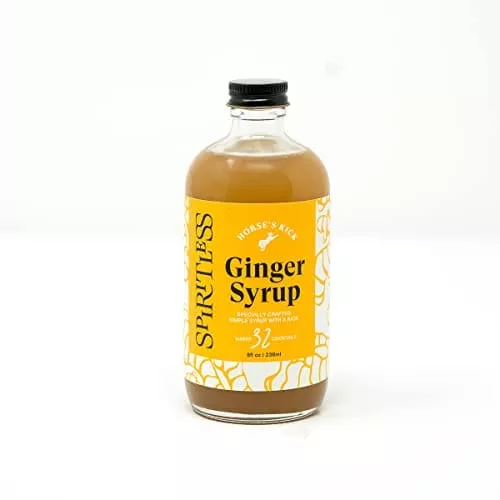 SPIRITLESS Horse's Kick Ginger Syrup | Simple Syrup for Non-Alcoholic Spirits | Mocktail & Cocktail Mixer | 8 oz Bottle
