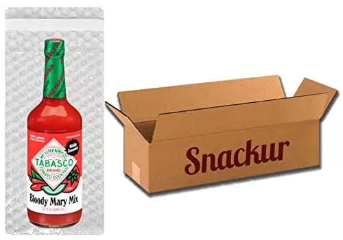 Tabasco Bloody Mary Mix, 32 Fl oz, 1 Glass Bottle, With Snackur Seal & Bubble Wrap