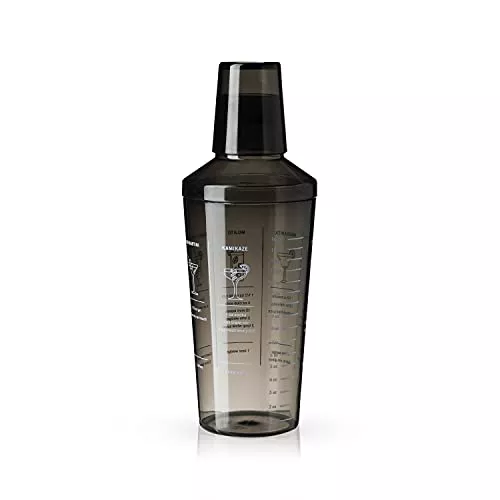 true-smoke-recipe-shaker-tinted-plastic-cocktail-shaker-includes-7-drink-recipes True Smoke Recipe Shaker, Tinted Plastic Cocktail Shaker, Includes 7 Drink Recipes with Measurements