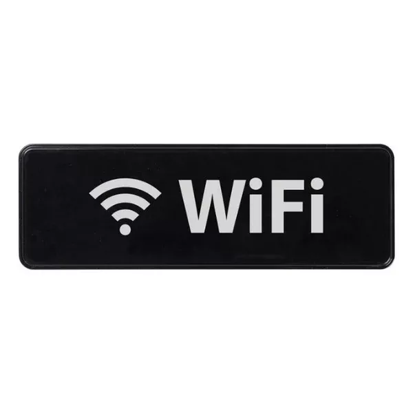wifi-sign-9-x3-black-each "WiFi" Sign 9"x3" - Black each