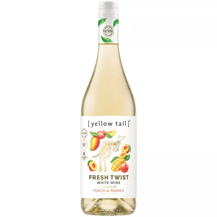 yellow-tail-fresh-twist-white-wine-infused-with-peach-mango-750ml Yellow Tail Fresh Twist White Wine Infused With Peach & Mango 750Ml