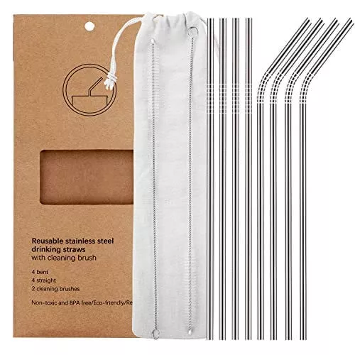 yihong-reusable-metal-straws-set-8 Yihong Reusable Metal Straws, Set of 8