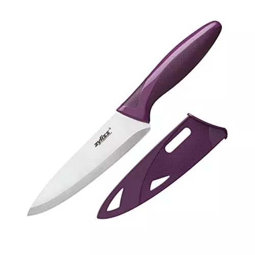 zyliss-utility-paring-kitchen-knife-with-sheath-cover-stainless-steel-kitchen-kn Zyliss Utility Paring Kitchen Knife with Sheath Cover - Stainless Steel Kitchen Knife Perfect for Cutting Meat, Vegetables and Fruit - 5.5-Inch, Purple